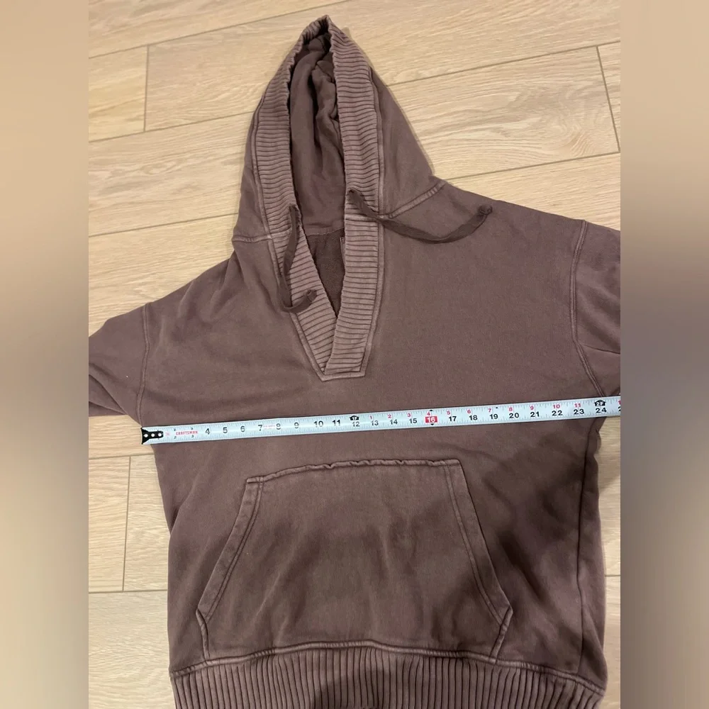 Aerie Down to Earth oversized Henley sweatshirt hoodie brown size medium - Picture 8 of 10